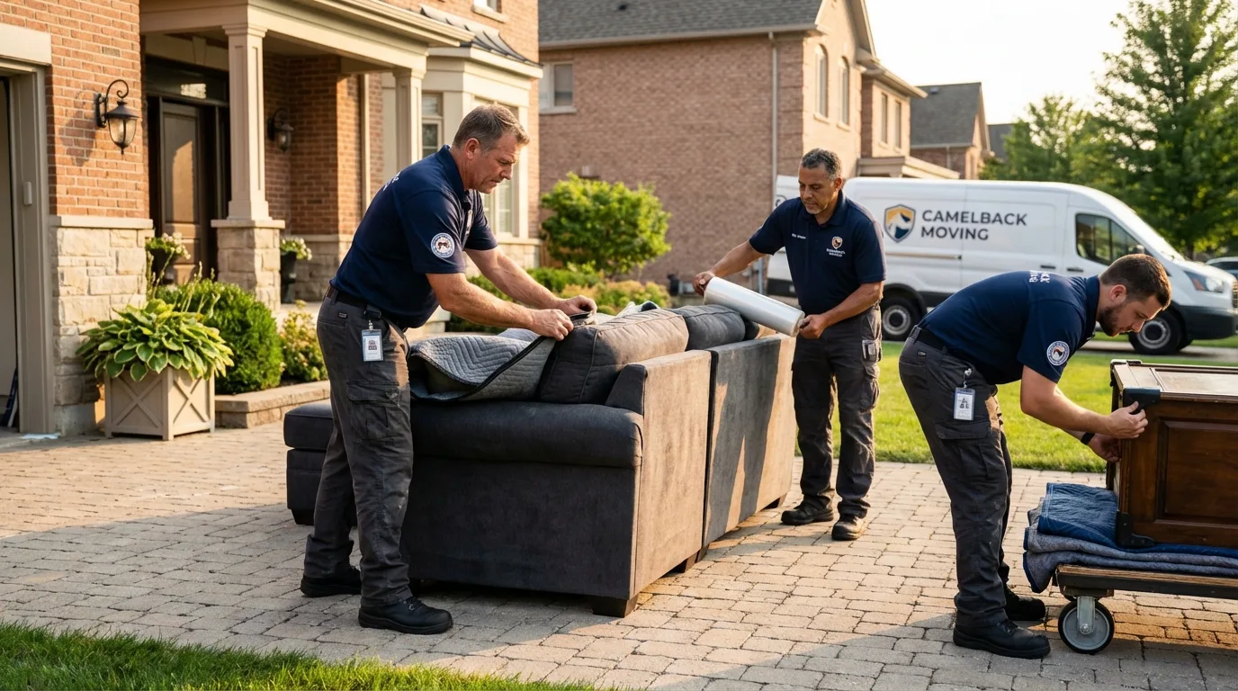 Large estate moving crew wrapping furniture in Pooler, GA
